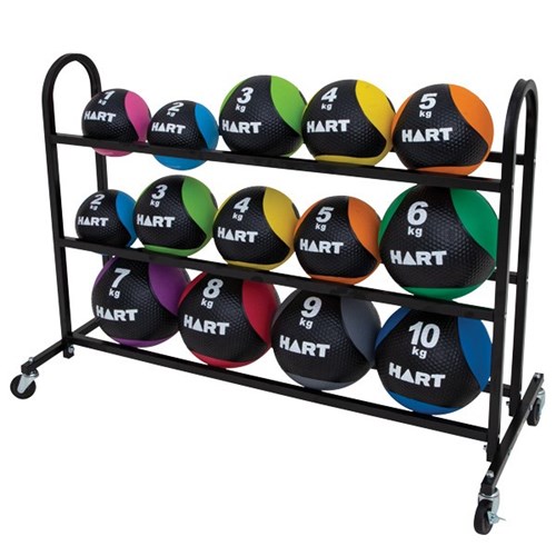 HART Rubber Med Ball Kit with Portable Rack